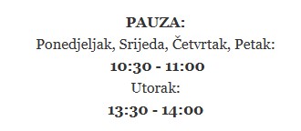 Ažurirano radno vrijeme